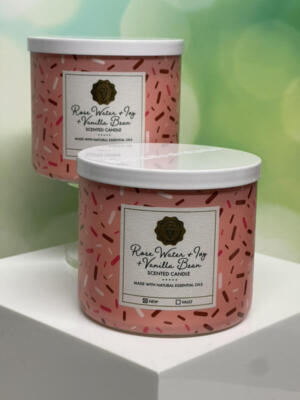 Bath & Body Works Rose Water & Ivy & Vanilla Bean Blends 3-Wick Candles x2