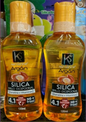 2 KERASHINE ARGAN SILICA TERMO PROTECCION KERATINA,VITAMINAS NO FRIZZ