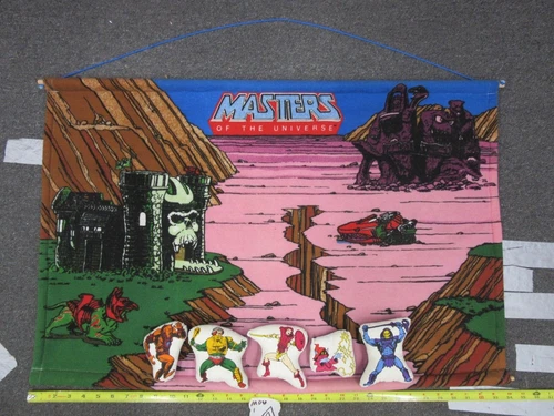 He-Man MOTU Masters of the Universe vintage play mat hanging figures Playset