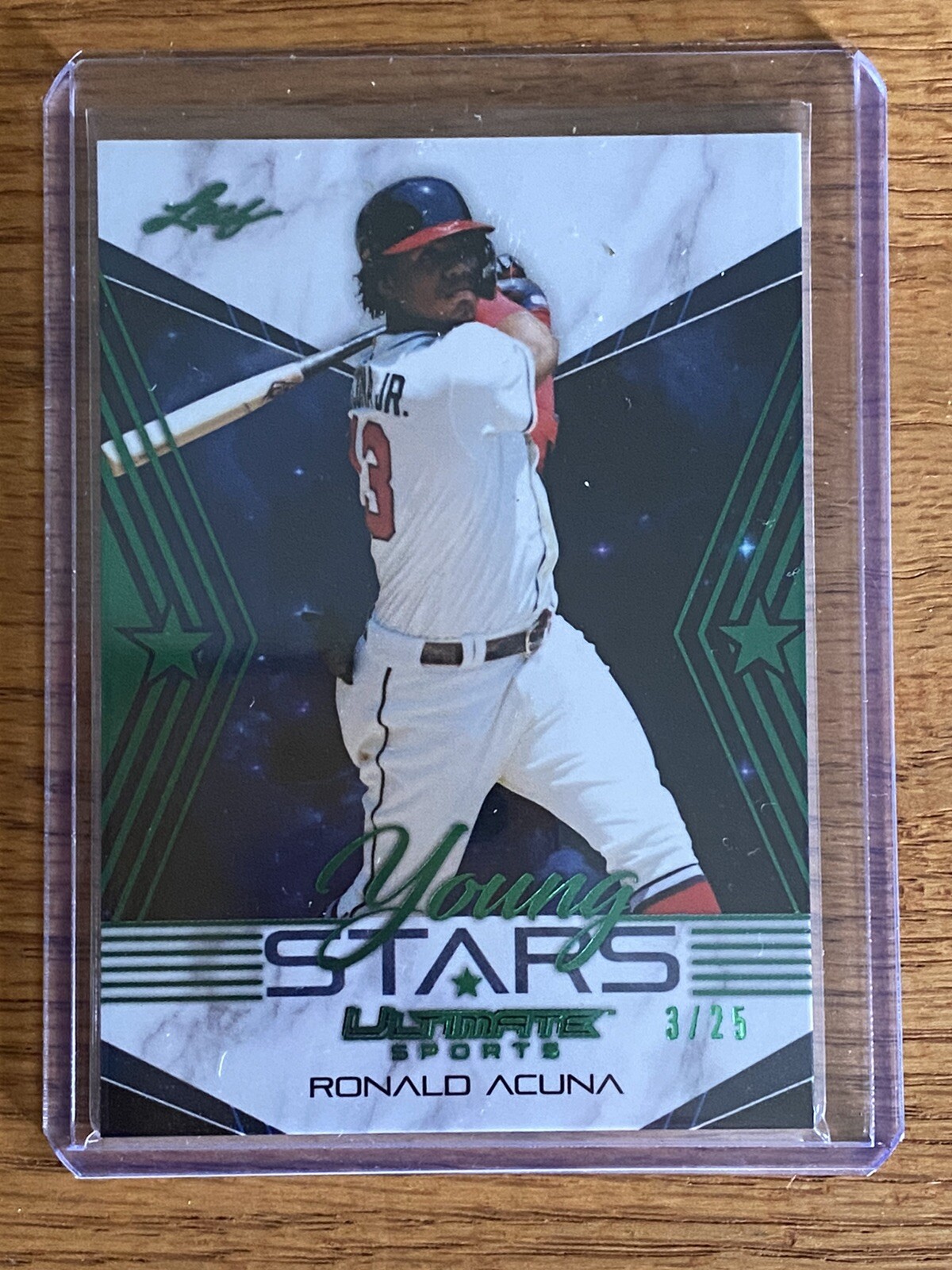 2021 Leaf Ultimate Sports Young Stars Ronald Acuna #YS-04 #’d /25 GREEN HOLOFOIL