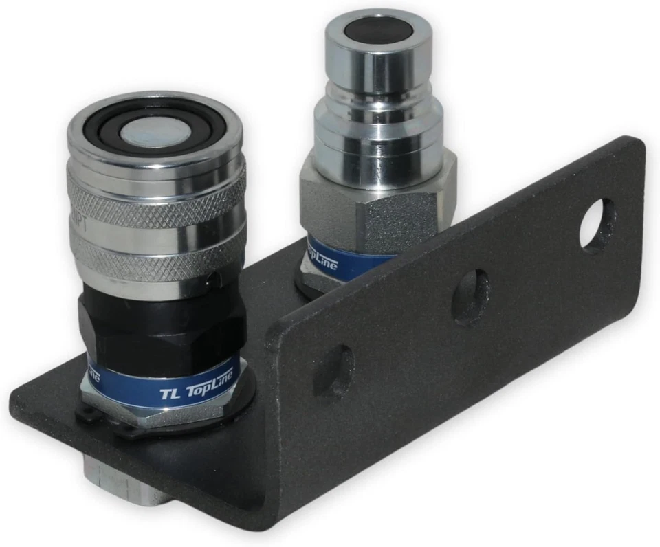 1/2" NPT Thread Flat Face Hydraulic Quick Couplers with Mounting Bracket TL23B-2 - Image 4 of 4
