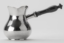 POT ARGENT MASSIF 18e ANCIEN POT À LAIT CRÉMIER XVIIIème MANCHE ÉBÈNE