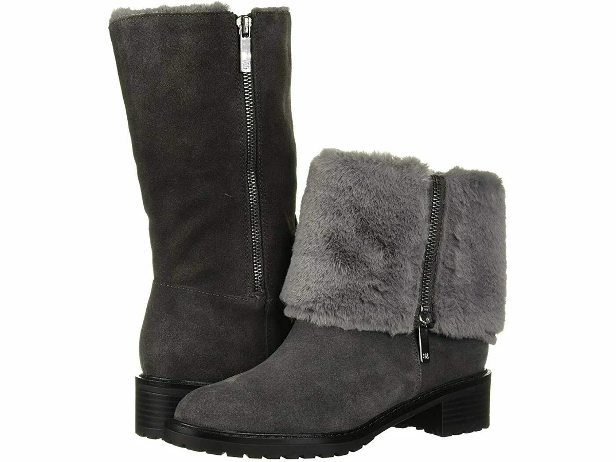BAWAL Chaussons bottines hautes femme en feutre et laine gris avec zip Gris Zip - Chaussures