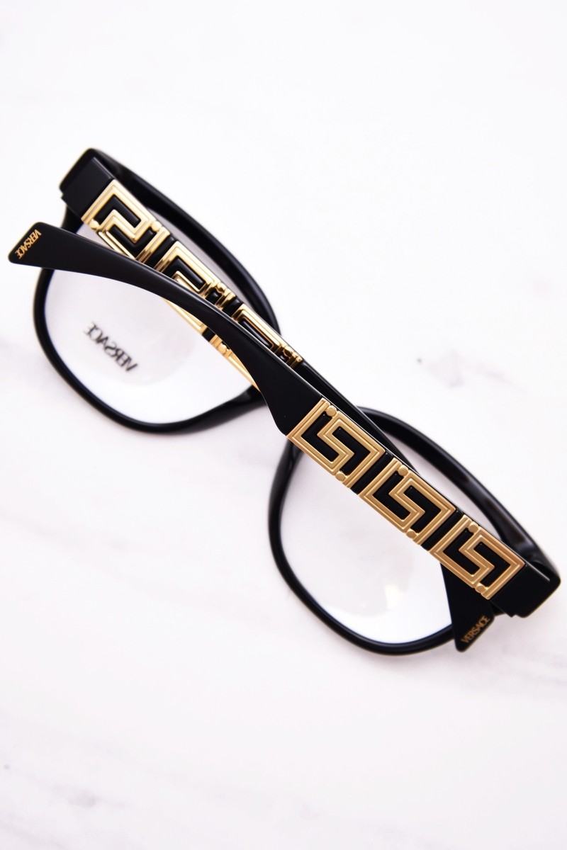 メガネ VERSACE Woman Optical frames Black 0VE3338 GB1 Brand New VERSACE Eyeglass Frames 3338 GB1 Black for Women
