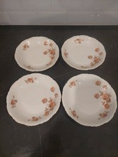 4 Vintage Mitterteich Bavaria Germany Norway Rose 60 Soup Bowls