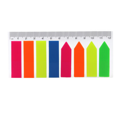 Shaped Page Marker Colorful Index Tabs Fluorescent Sticky W9V0