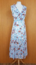Great Plains Maxi Dress UK 10 Blue Floral Tie Waist Fit Flare - New RRP £85