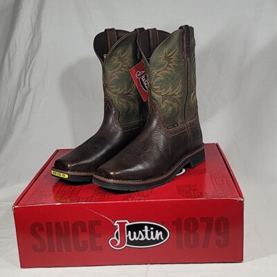 JUSTIN Driller Brown Water Buffalo Boots Style #SE4688 Size 10EE