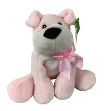 Fiesta Pink Teddy Bear Plush Stuffed Animal Toy Soft Squishy Sewn Eyes 8 Inch