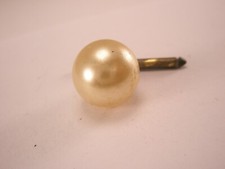 SINGLE 1 1/2" Large Faux Pearl Vintage Formal Tux Prom Groom Shirt Stud j32