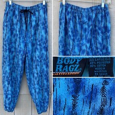 vintage Body Ragz muscle pants 80s 90s geometric surf beach Sz L 16 18