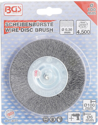 Scheibenbürste gewellt Ø 100 mm für bohrmaschine Entrosten Reinigen BGS 3077