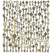 Lot Of 125 Vintage Style Antique Skeleton Furniture Cabinet Old Lock Keys Jewelr