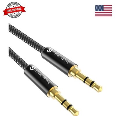 3.5mm Nylon Braided Aux Cable 3.3ft/1m,Hi-Fi Sound, Audio Auxiliary Input Ada...