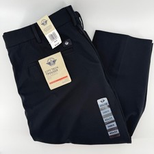 Dockers Men 40x32 Flat Front City Tech Trouser Pants Classic Fit Black Smart 360