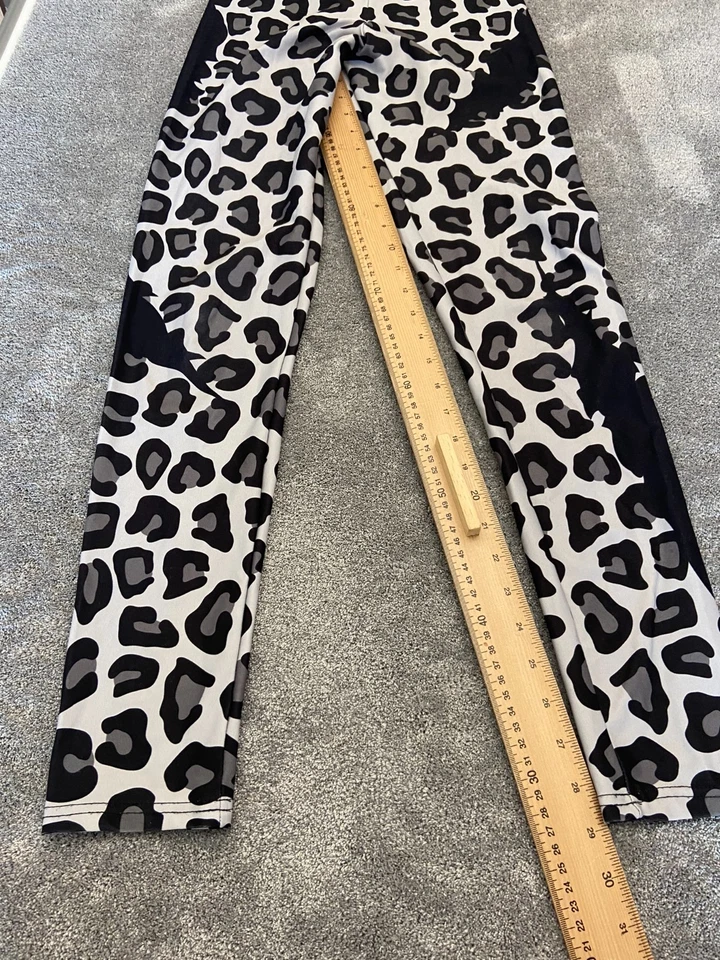 Pole crush UK size small black grey mix animal print tights - Image 3 of 4