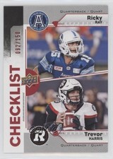 2018 Upper Deck CFL Checklist Red 92/150 Ricky Ray Trevor Harris CL #100 o1h