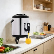 6L Hot Cold Water Dispenser Stainless Steel Insulated Beverage Dispenser Black