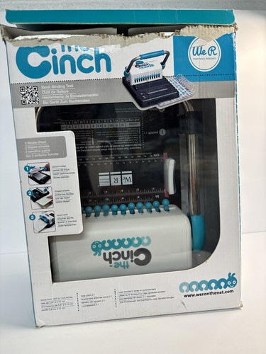The Cinch Book Binding Tool We R Memory Keepers Crafting Teal White W/ EXTRAS