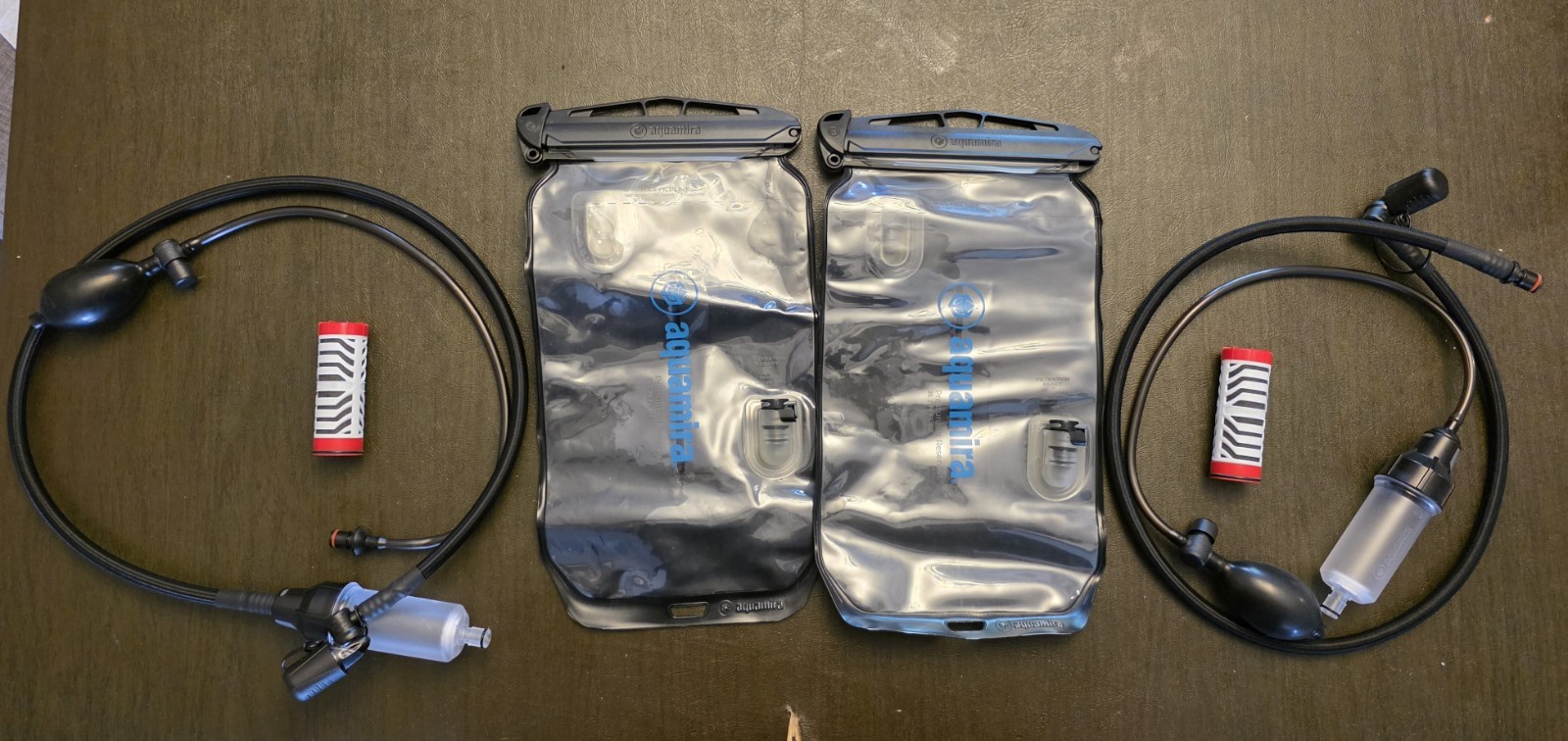 2x Pair of Aquamira Water Bladder 2L Hydration Bladder Plus 