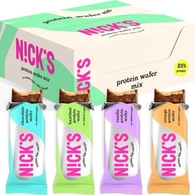 Nicks Protein Wafer Mix 9 Stück Chocolate Hazelnut Vanilla Orange 30g Eiweiß