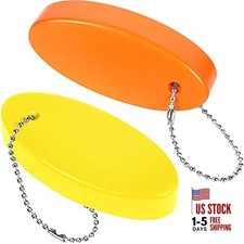 Boat Key Float Keychain Oval Floating Key Ring for Boating 2 Orange and Yellow