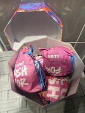 Boxed Set of Four Lush Bath Bombs Snow Fairy Sealed In Paper Bags New Unused