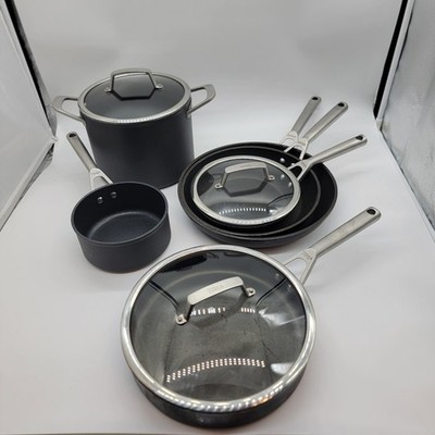 Ninja Foodi NeverStick Premium Hard-Anodized 9 Piece Cookware Set. W/Glass Lids