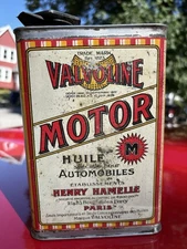 Antique RARE Valvoline Motor Oil Can Early Auto Oil Gas Service Station