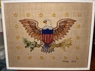 Vintage- American Federal Style Eagle- Needlepoint in Wood Frame No Glass