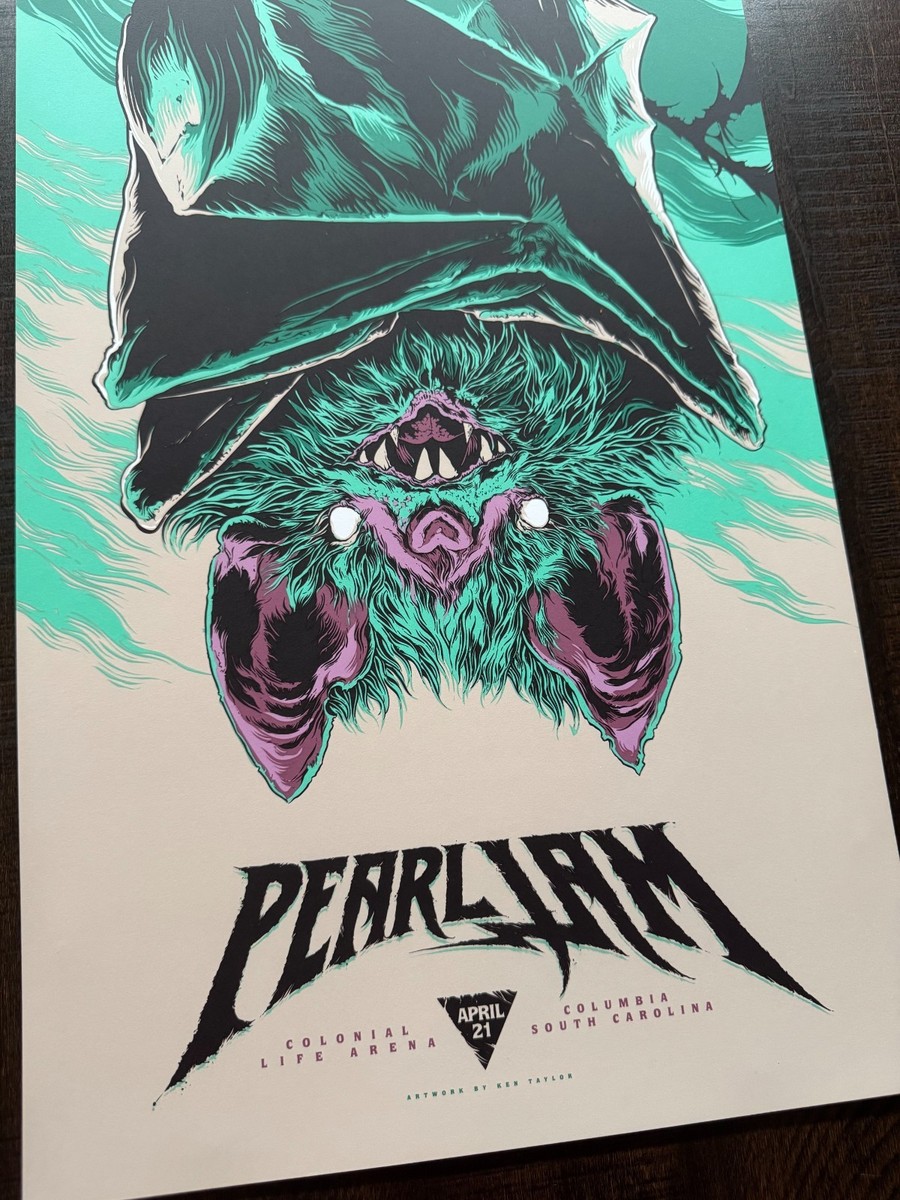 PEARL JAM 2016 Poster & Sticker Columbia, SC Ken Taylor EX+ | eBay