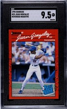 1990 Donruss - Rated Rookie Juan González #33 Reversed Negative (RC)