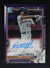 2021 Bowman Chrome Prospects Purple Refractor 209/250 Adinso Reyes Auto 0q0m
