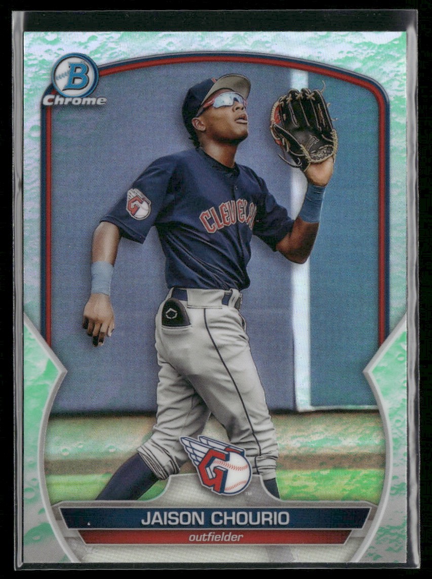 Jaison Chourio 2023 Bowman 2023 Bowman Chrome Guardians #BCP-83 Green Refractor