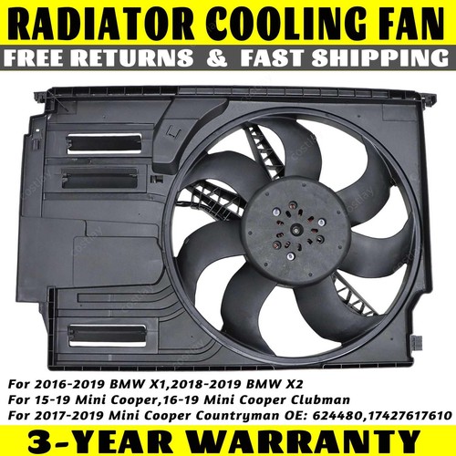 624480 Engine Radiator Cooling Fan For 2016-2019 BMW X1 2015-2019 Mini Cooper