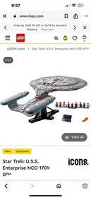 LEGO Icons Star Trek USS Enterprise NCC-1701-D 10356 NEW Sealed Adult Set