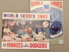 1963 World Series Programs (2) 20+ Yankees Dodgers SIGNATURES Autographed NICE