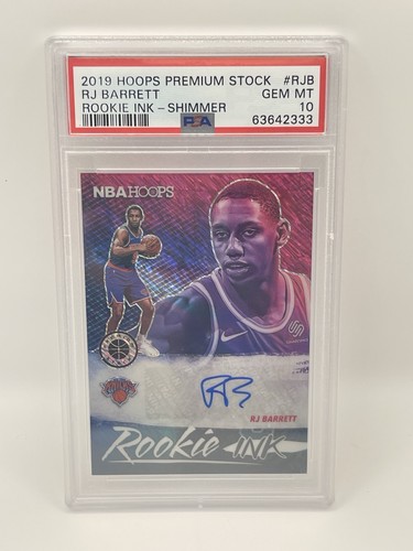 2019 NBA Hoops RJ Barrett Premium Stock Rookie Ink Shimmer PSA 10 - Picture 1 of 2