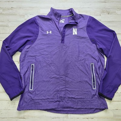 Northwestern Wildcats Under Armour Purple 1/4 Zip Lightweight Jacket Size XL