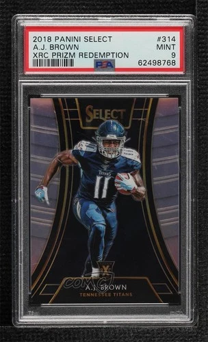 2018 Panini Select 2019 NFL Draft XRC Prizm Redemption /300 AJ Brown PSA 9 MINT