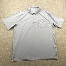 Johnnie-O Polo Shirt Mens XL Gray Prep-Formance Pocket Golf Performance Stretch