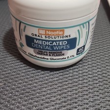 Nootie Oral Solutions Medicated Dental Wipes for Dogs 60 Pads Chlorhexidine 0.1