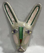 Mexican Folk Art Paper Mache Rabbit Mask