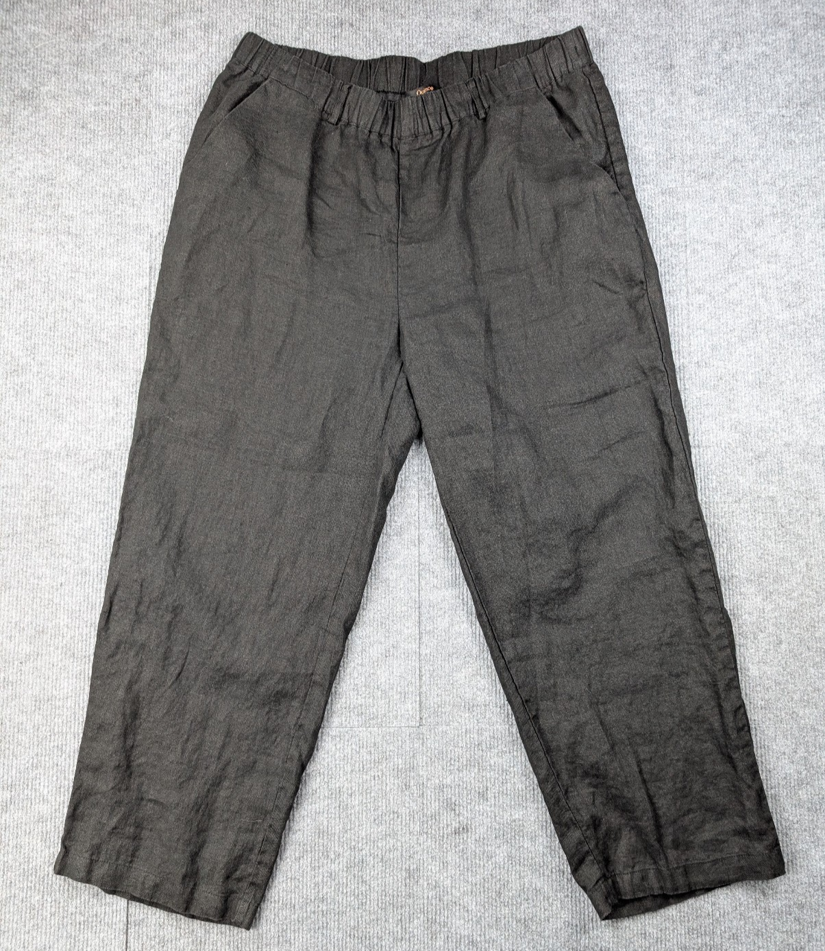 Quince Linen Pants Womens Large Black Coastal Minimal Beach Lagenlook Pull On