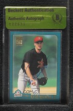 BAS 2001 Topps Traded & Rookies Roy Oswalt #T75 Beckett Auth Sticker Auto 3c7