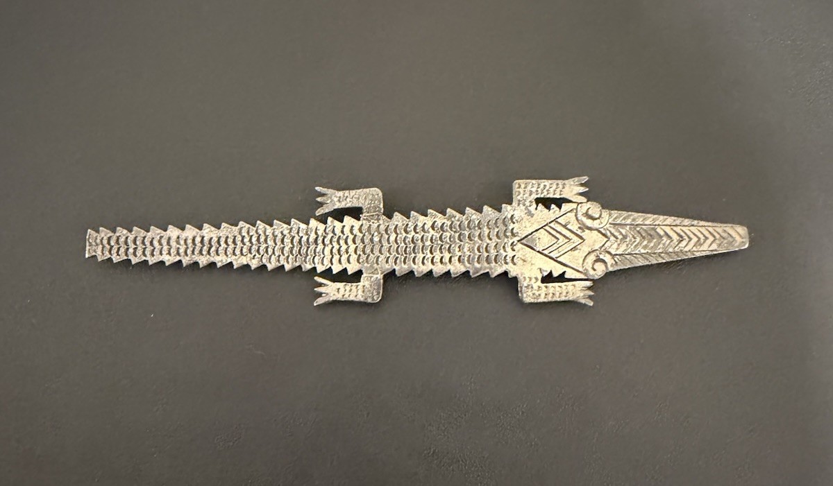 Sterling Silver 925  Large Alligator/Crocodile Pi… - image 1