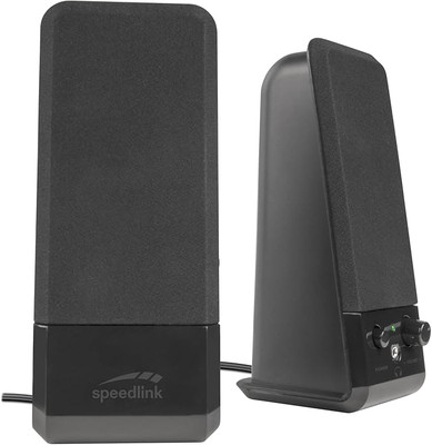 Speedlink EVENT Stereo PC Speaker - PC Lautsprecher mit Klinkenstecker 3,5mm, Co