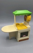 Vintage Little Tikes Party Kitchen Island Dollhouse Furniture Green/Yellow 1989