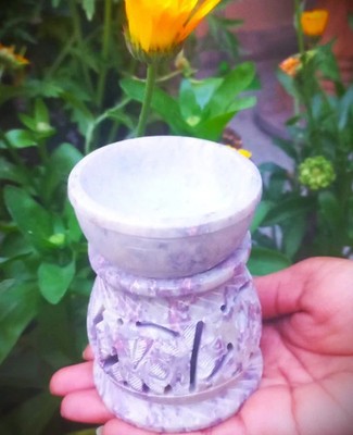 Lovely 4'' Aroma Oil Lamp | Decorative Handmade Stone Burner |Oil Diffuser | Gift