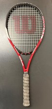 Wilson Power Bridge Titanium Tennis Racquet, Red and Black - 27.5" Total Length
